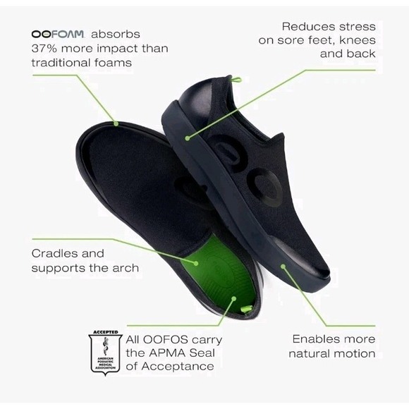 Oofos OOmg eeZee Walking Shoes Mens Sz 11 Low Recovery Slip on Loafer‎ Sneaker main image 12